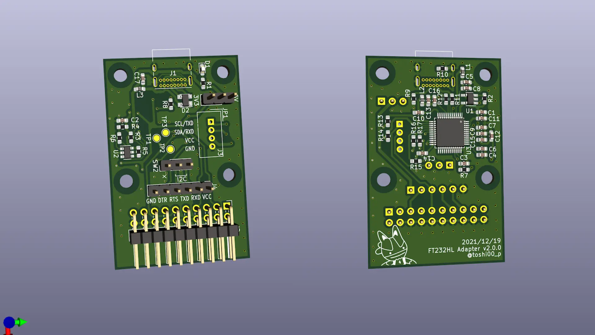 JTAG Adapterの3D図